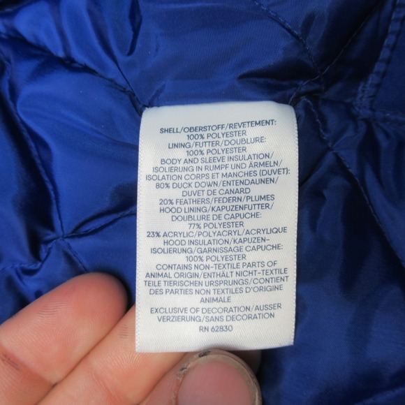 Lands End Down Jacket Womens Small 6-8 Blue Quilt Insulated Coat Long Parka Rain - Picture 7 of 13